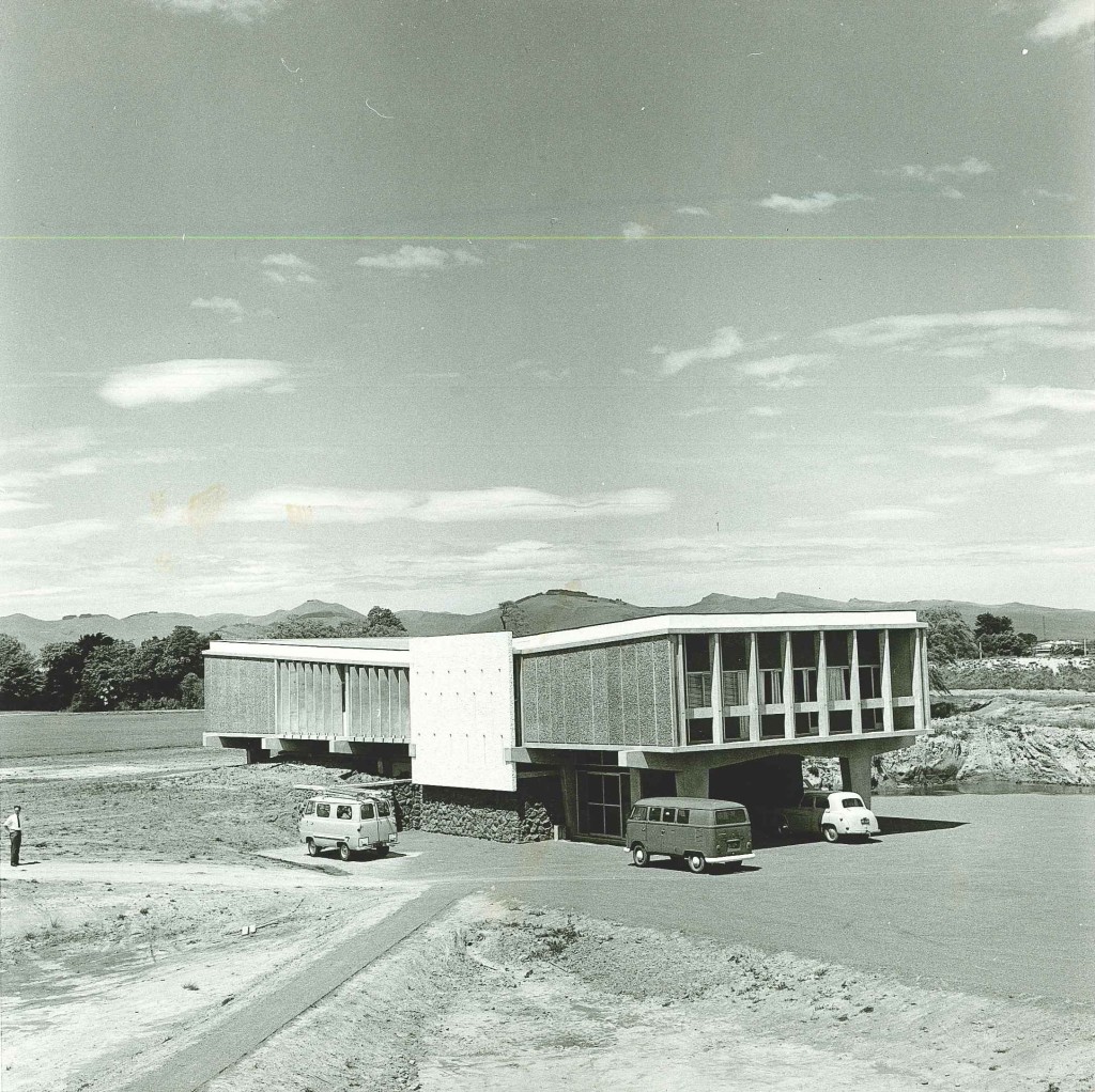 Completed Computer Centre view towards Port Hills - 1967